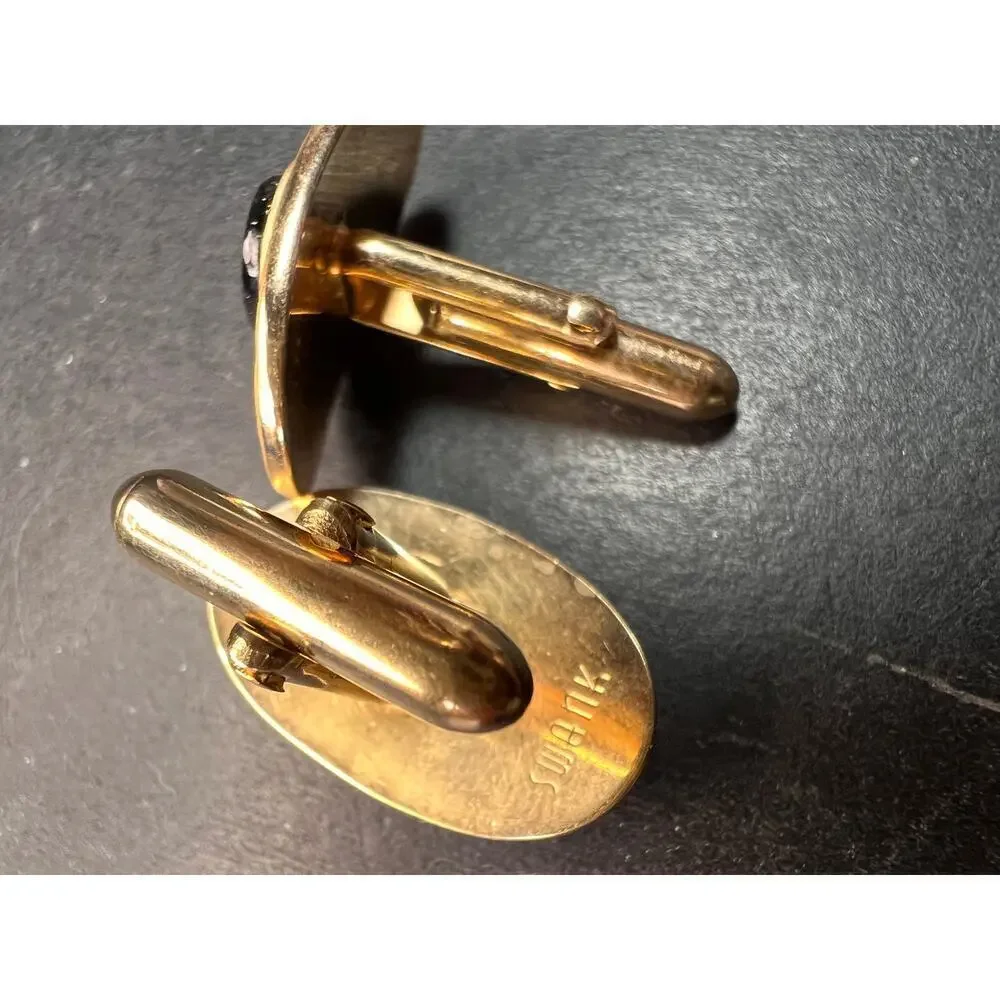 Vintage MCM Swank Gold Tone Centurion Cameo Cufflinks